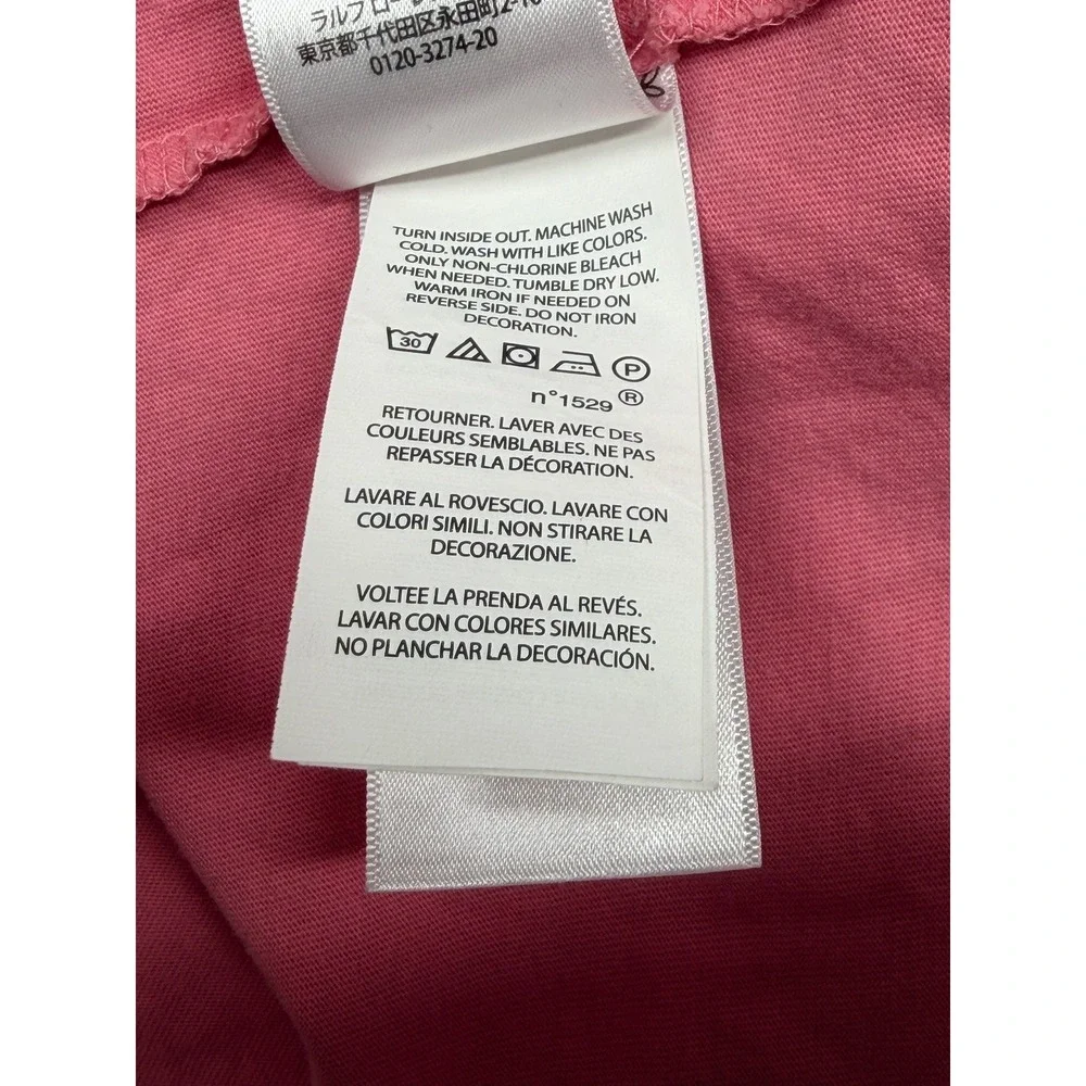 Polo Ralph Lauren T-Shirt Girls XL Pink Rainbow Big Pony Graphic Colorful Casual